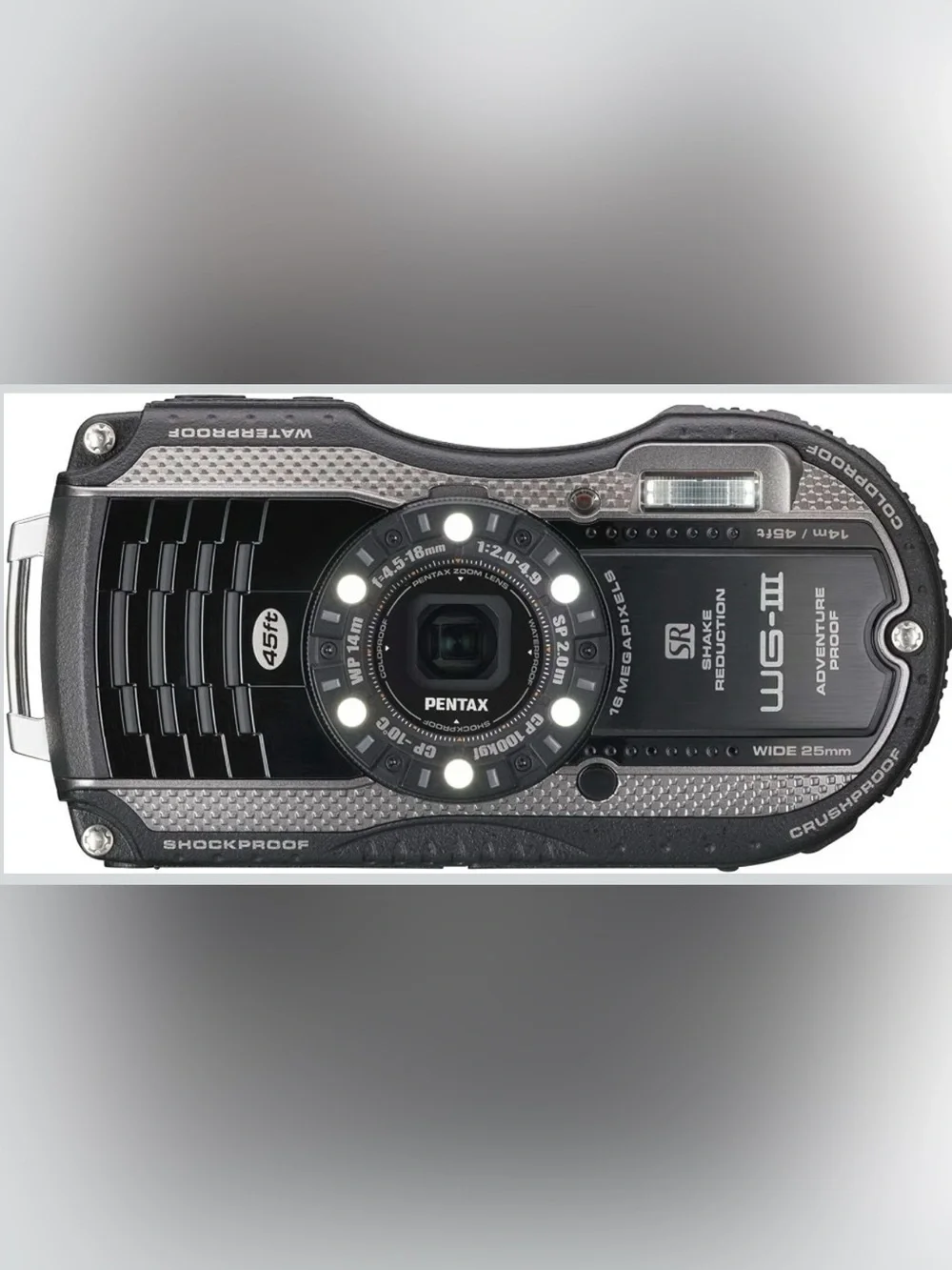 NWT Pentax WG-3 Black 16MP Waterproof Digital Camera NEW Never Used